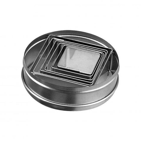 Chef Inox Cutter Set Square Tin 6pc 35-70mm
