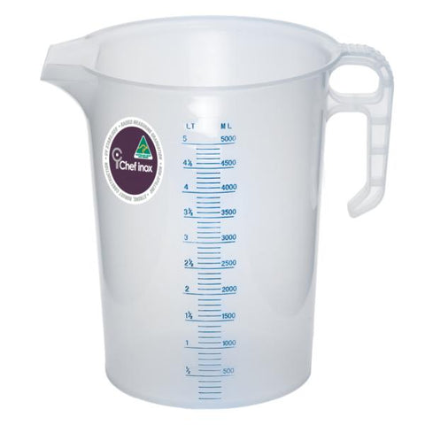 Chef Inox Measuring Jug with Blue Graduating 5lt