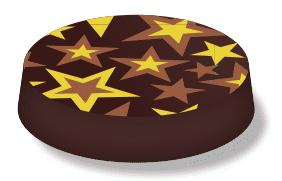 Chocolate Transfer Sheet Stars Bronze & Gold