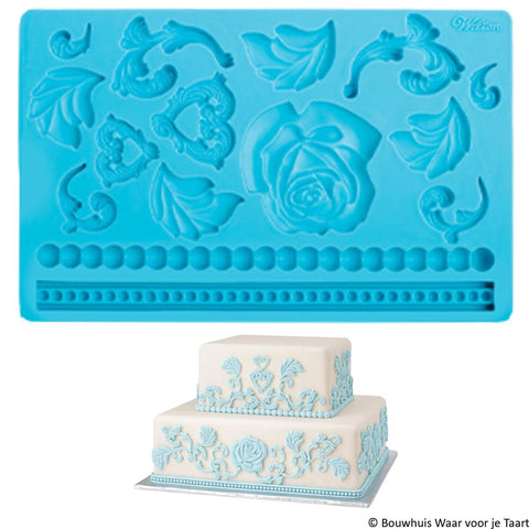 Silicon Fondant Mould 01 Rose Baroque