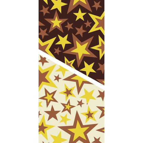 Chocolate Transfer Sheet Stars Bronze & Gold